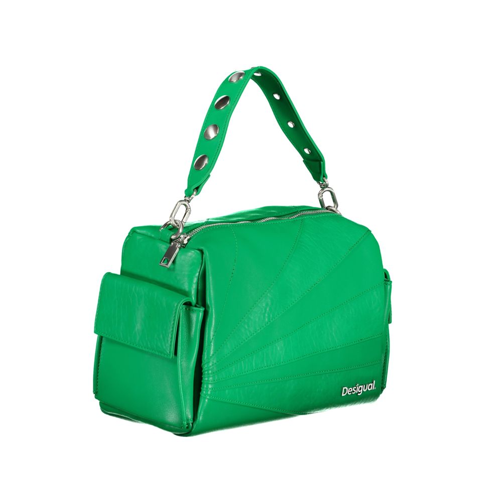 Desigual Borsa a Mano con Dettagli a Contrasto in Poliestere Bianco