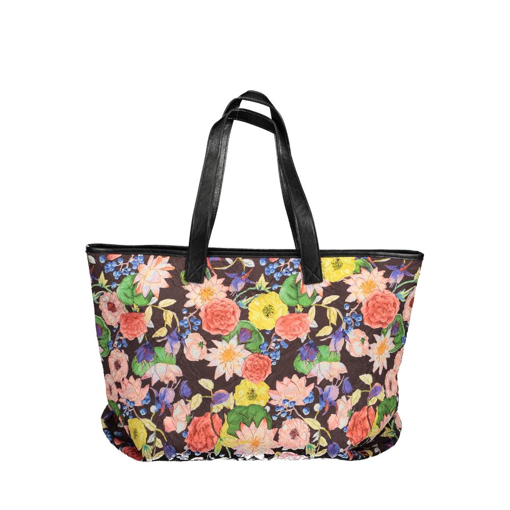 Desigual Borsa a Mano con Pochette Interna Removibile in Polietilene Nero