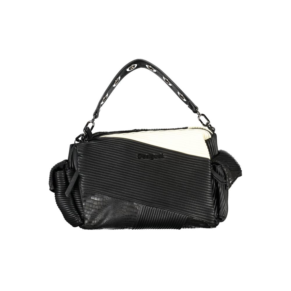 Desigual Borsa a Mano con Tasche Laterali in Poliuretano Nero