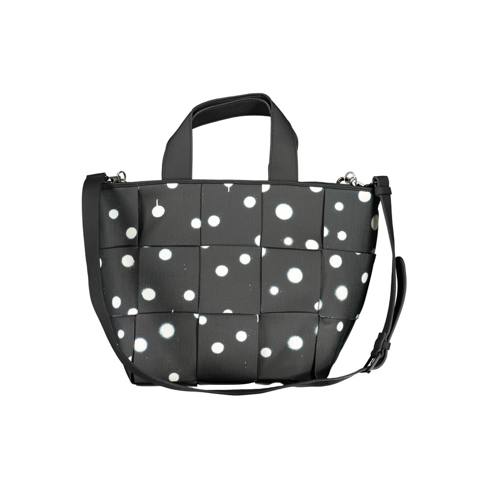 Desigual Borsa a Spalla con Tirante Zip Lungo in Poliuretano Bianco