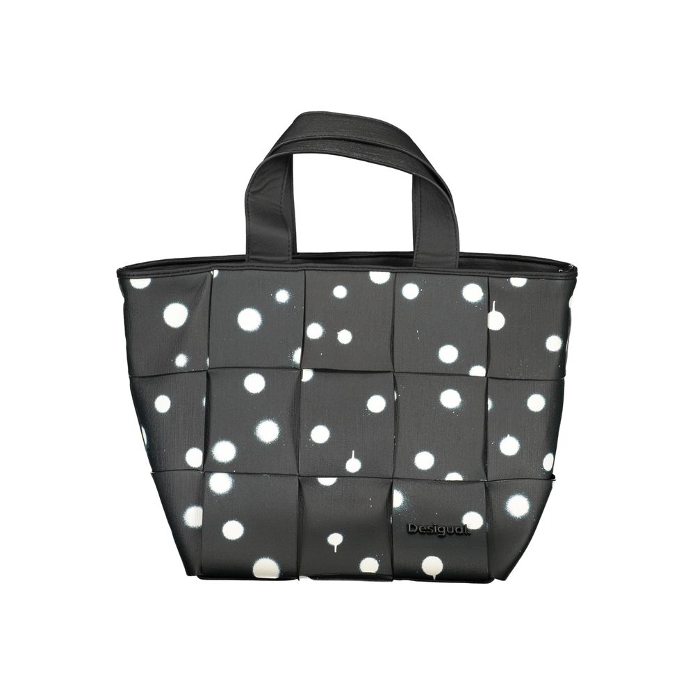 Desigual Borsa a Spalla con Tirante Zip Lungo in Poliuretano Bianco