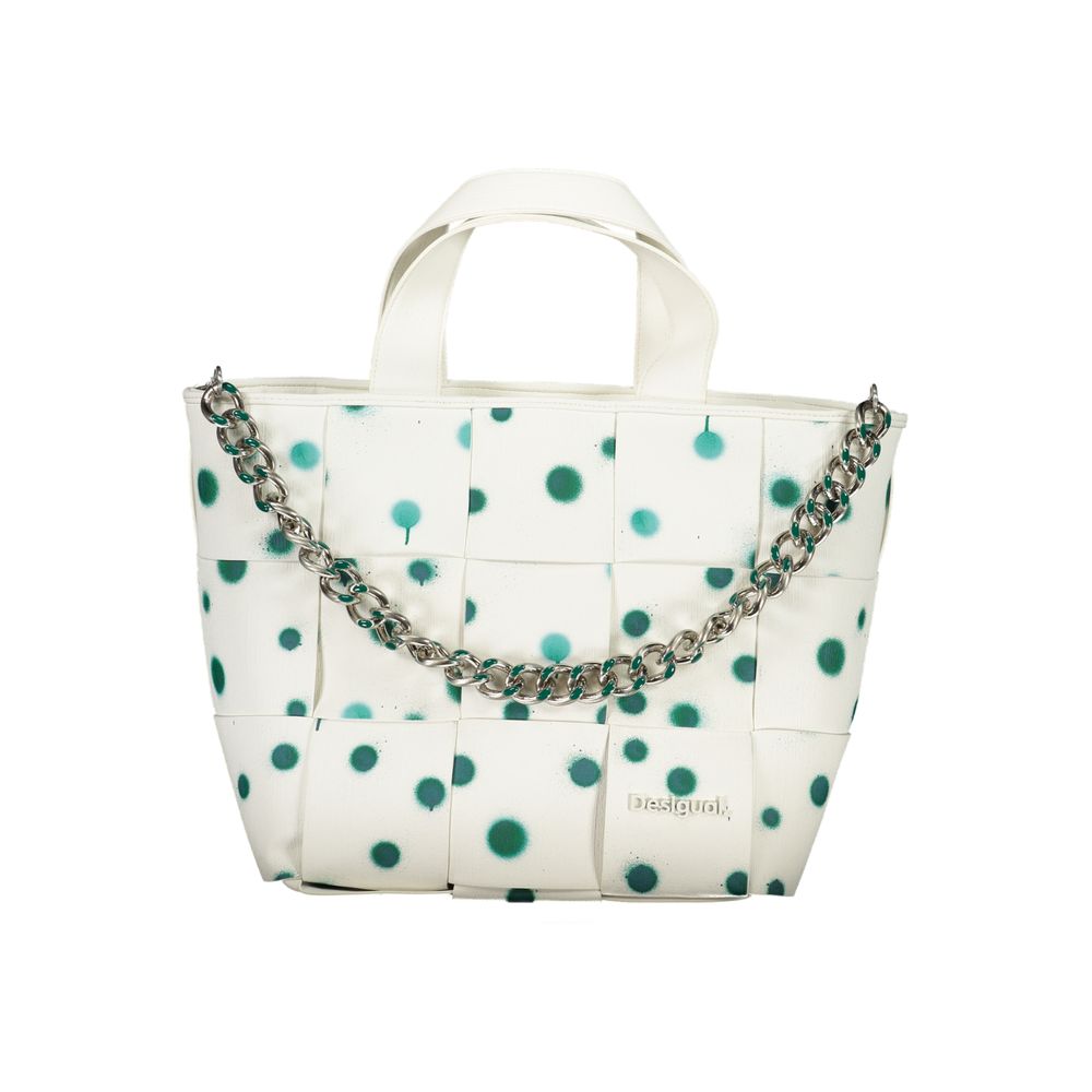 Desigual Borsa a Spalla con Tirante Zip Lungo in Poliuretano Rosa
