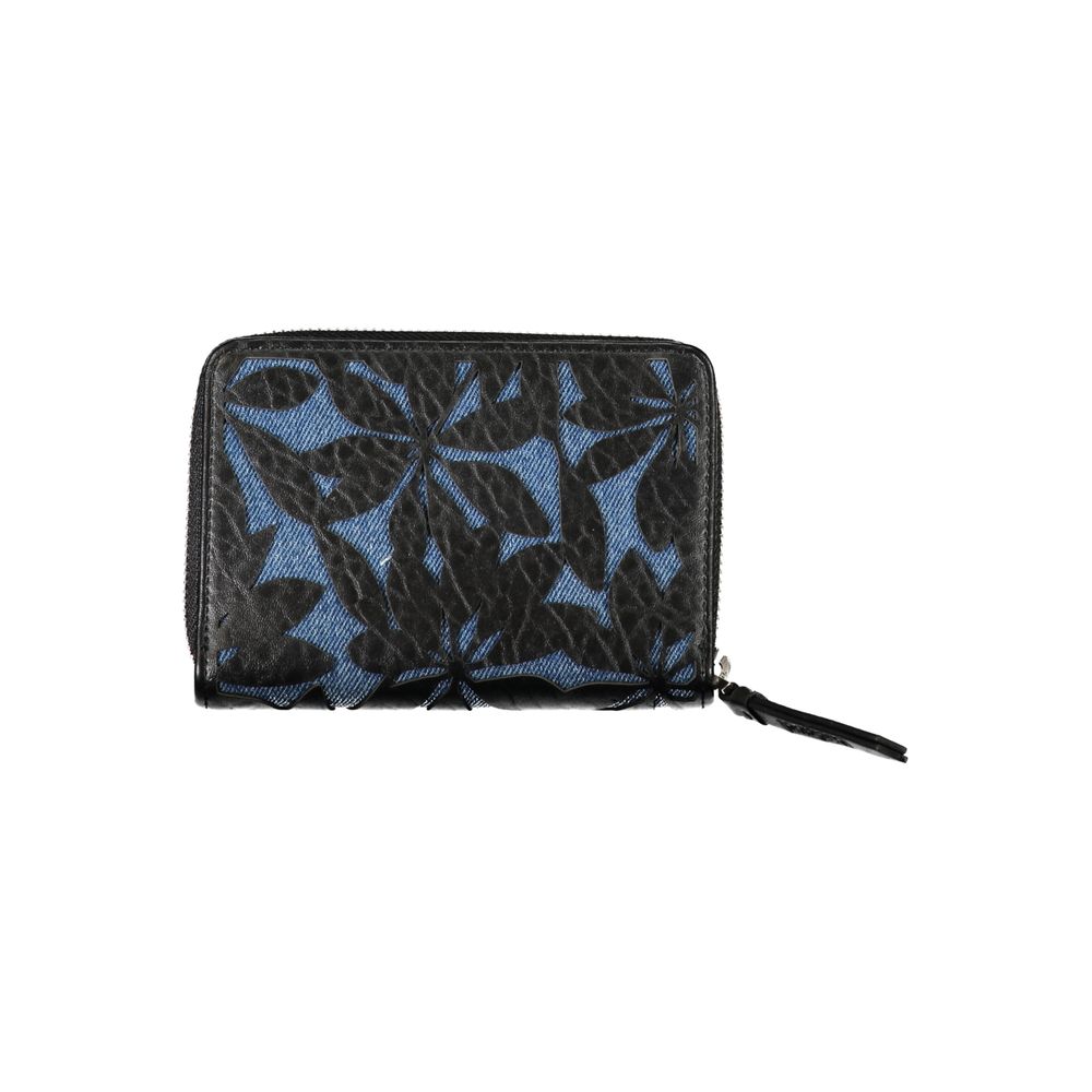 Desigual Portafoglio con Chiusure Zip e Bottone in Poliuretano Marrone