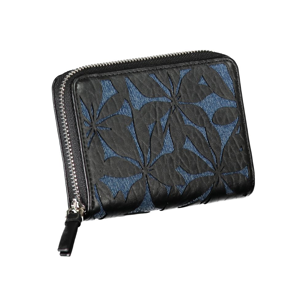 Desigual Portafoglio con Chiusure Zip e Bottone in Poliuretano Marrone