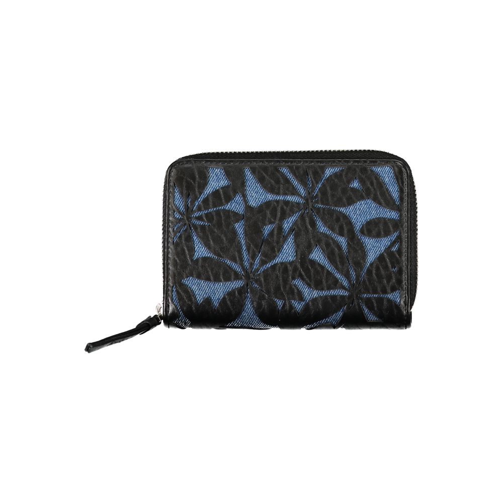 Desigual Portafoglio con Chiusure Zip e Bottone in Poliuretano Marrone