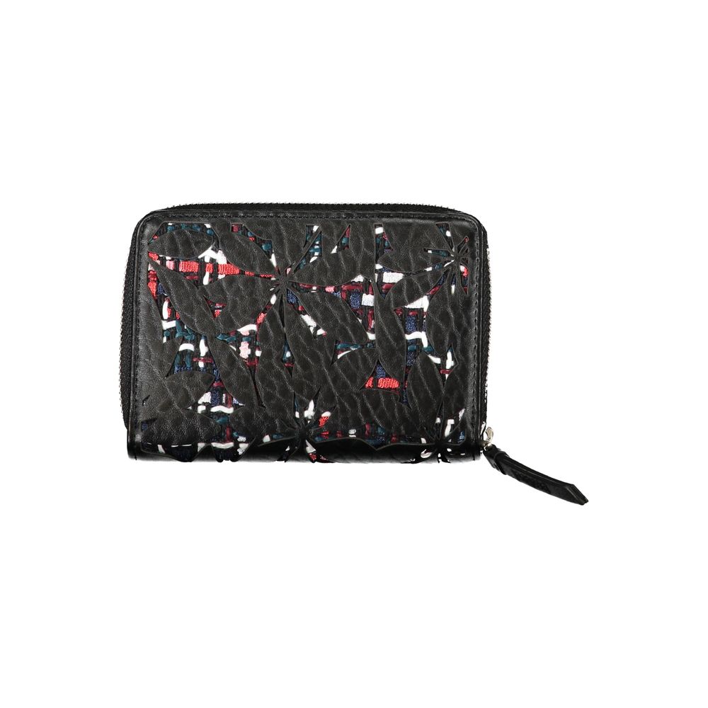 Desigual Portafoglio con Zip e Scomparti in Polietilene Nero