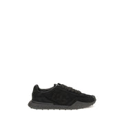 Dolce & Gabbana Black Calf Leather Bos Taurus Athletic Sneakers