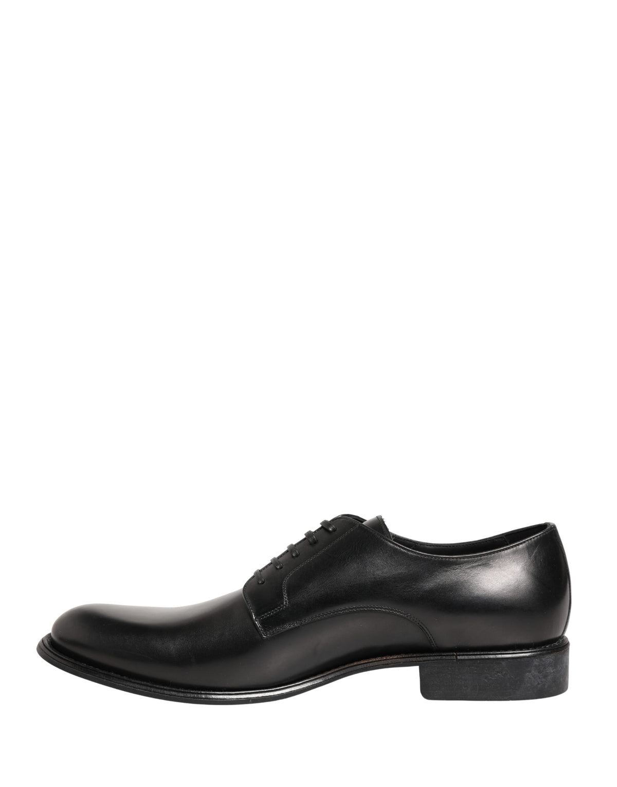 Dolce & Gabbana Black Calfskin Leather Derby Men Dress Shoes