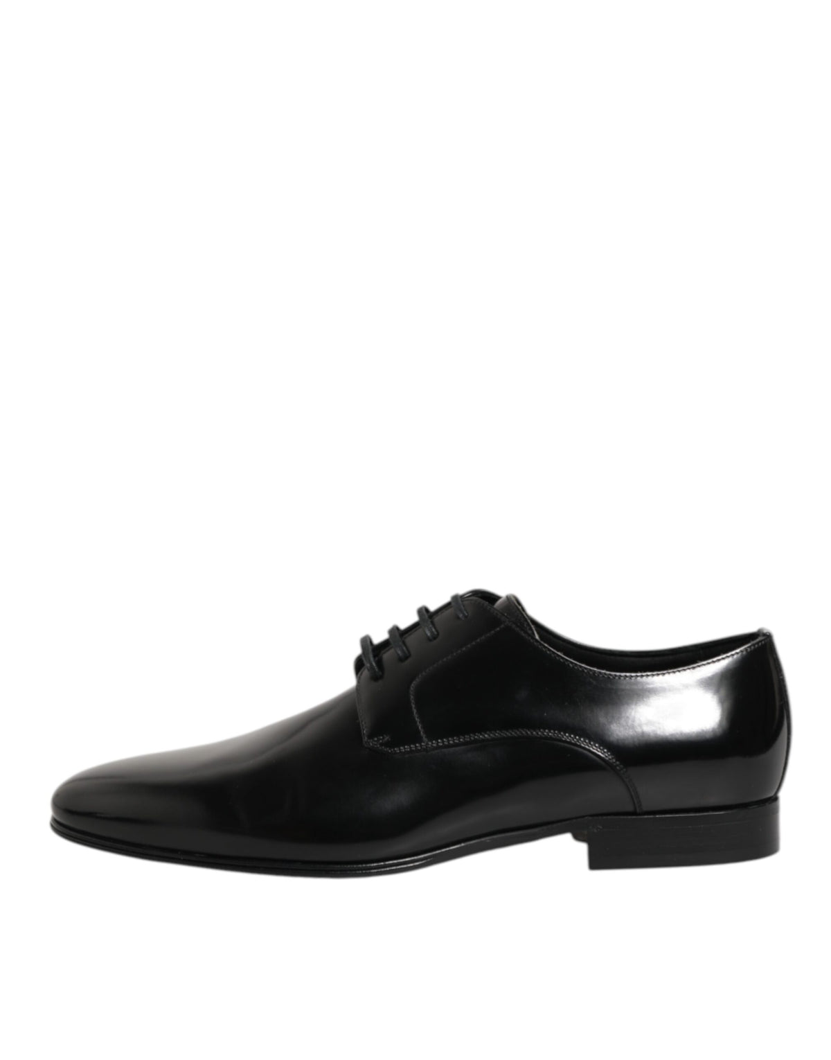 Dolce & Gabbana Black Calfskin Leather Derby Men Dress Shoes