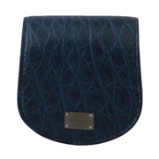 Dolce & Gabbana Blue Holder Pocket Wallet Blue Exotic Skin Condom Case