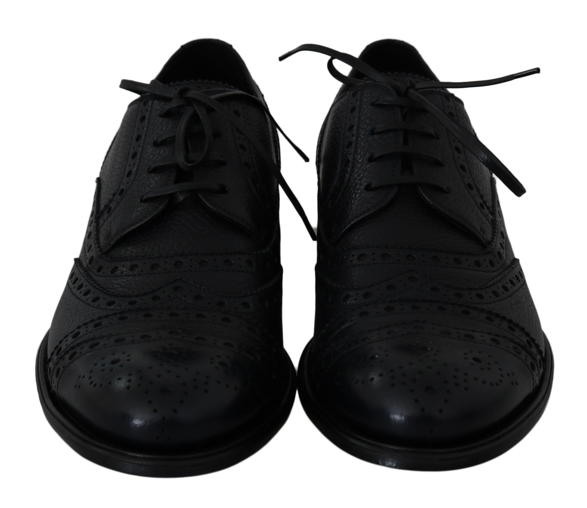 Dolce & Gabbana Blue Leather Wingtip Oxford Dress Shoes