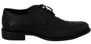 Dolce & Gabbana Blue Leather Wingtip Oxford Dress Shoes