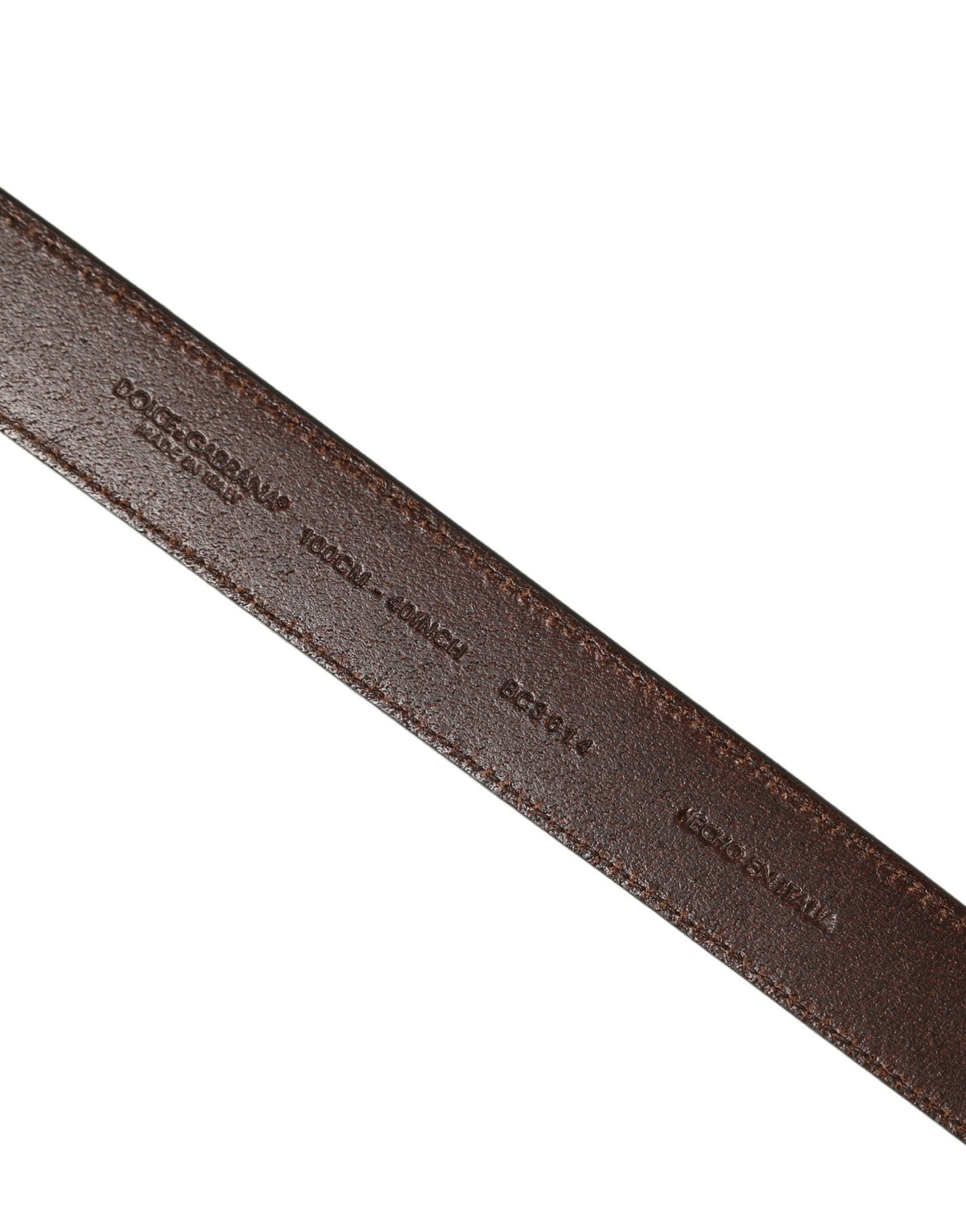 Dolce & Gabbana Brown Leather Gold-Tone Metal Buckle Belt