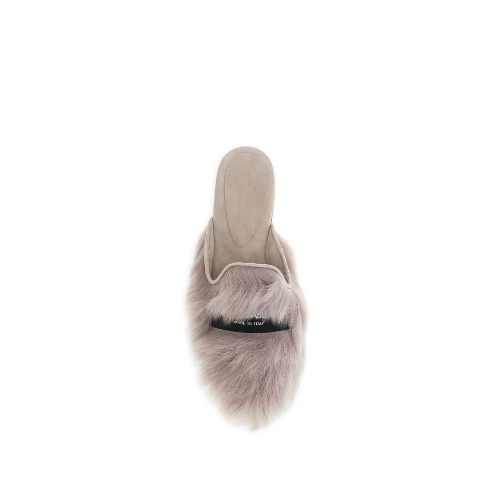 Dolce & Gabbana Gray Lamb Ovis Aries Aries Mules