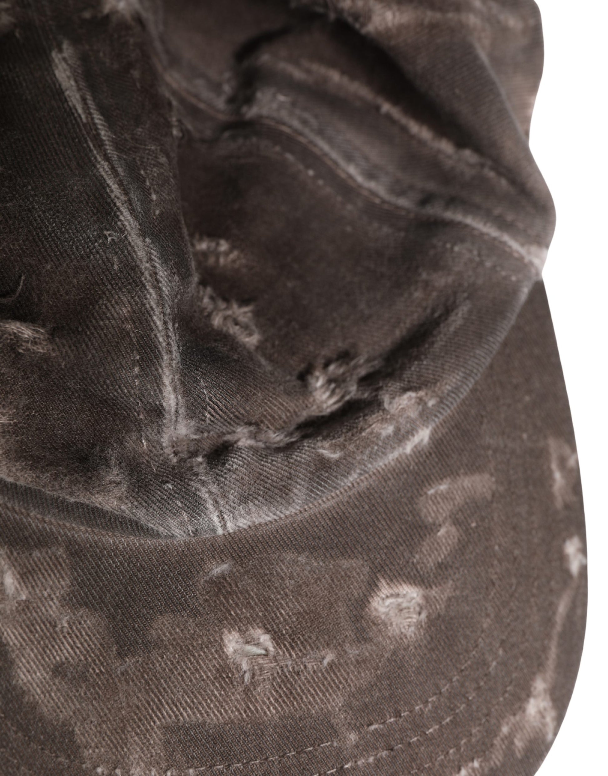 Dolce & Gabbana Men Brown Cotton Distressed Baseball Capello Hat