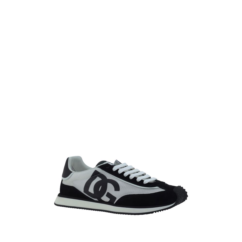 Dolce & Gabbana White Fabric Low Top Sneakers