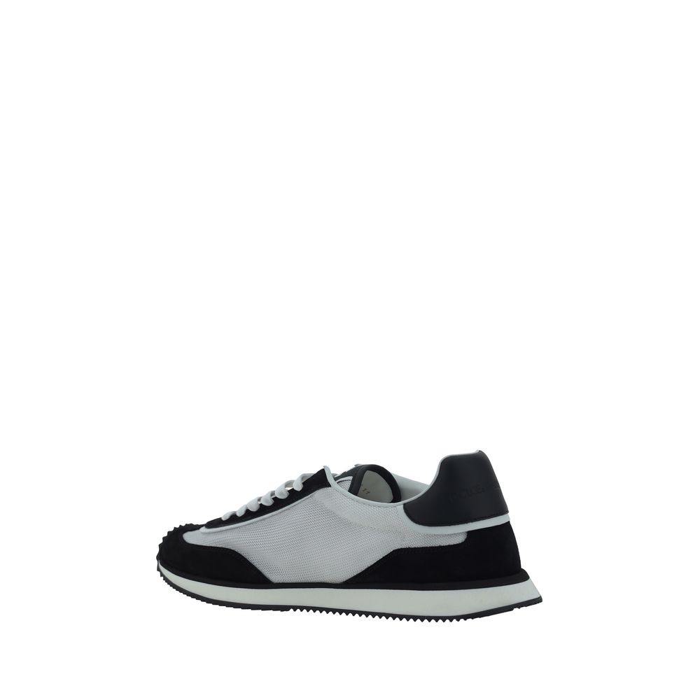 Dolce & Gabbana White Fabric Low Top Sneakers