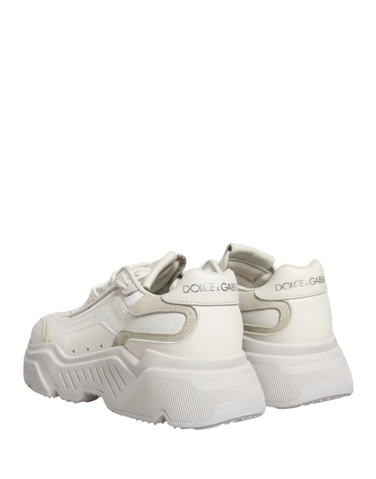 Dolce & Gabbana White Leather Daymaster Low Top Sneakers Shoes