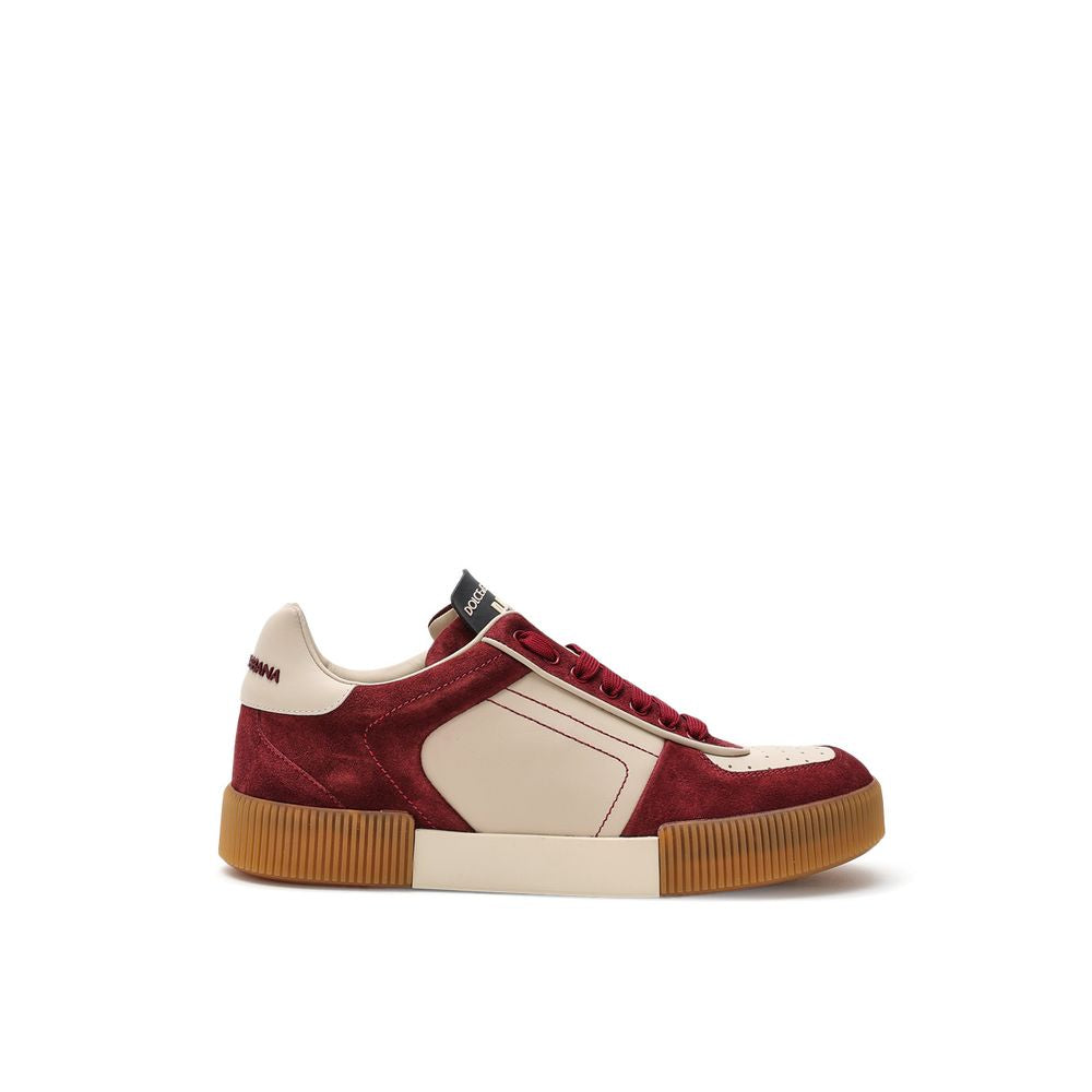 Dolce & Gabbana White Leather Low Top Sneakers