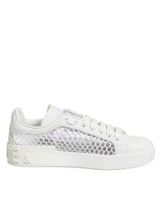 Dolce & Gabbana White Mesh Inserts Low Top Sneakers Shoes