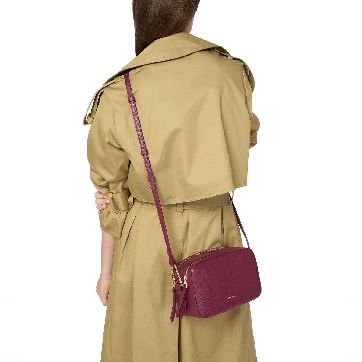 Borsa a Spalla Coccinelle Malory in Pelle Colore Porpora