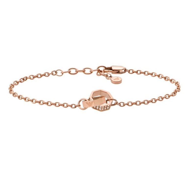 Emporio Armani Brown Leather Detail Tag Necklace EGS2892221