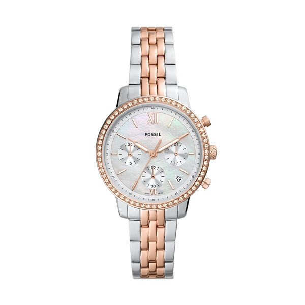 Fossil Women's Watch ES5279 Two-Tone Rose Gold Green