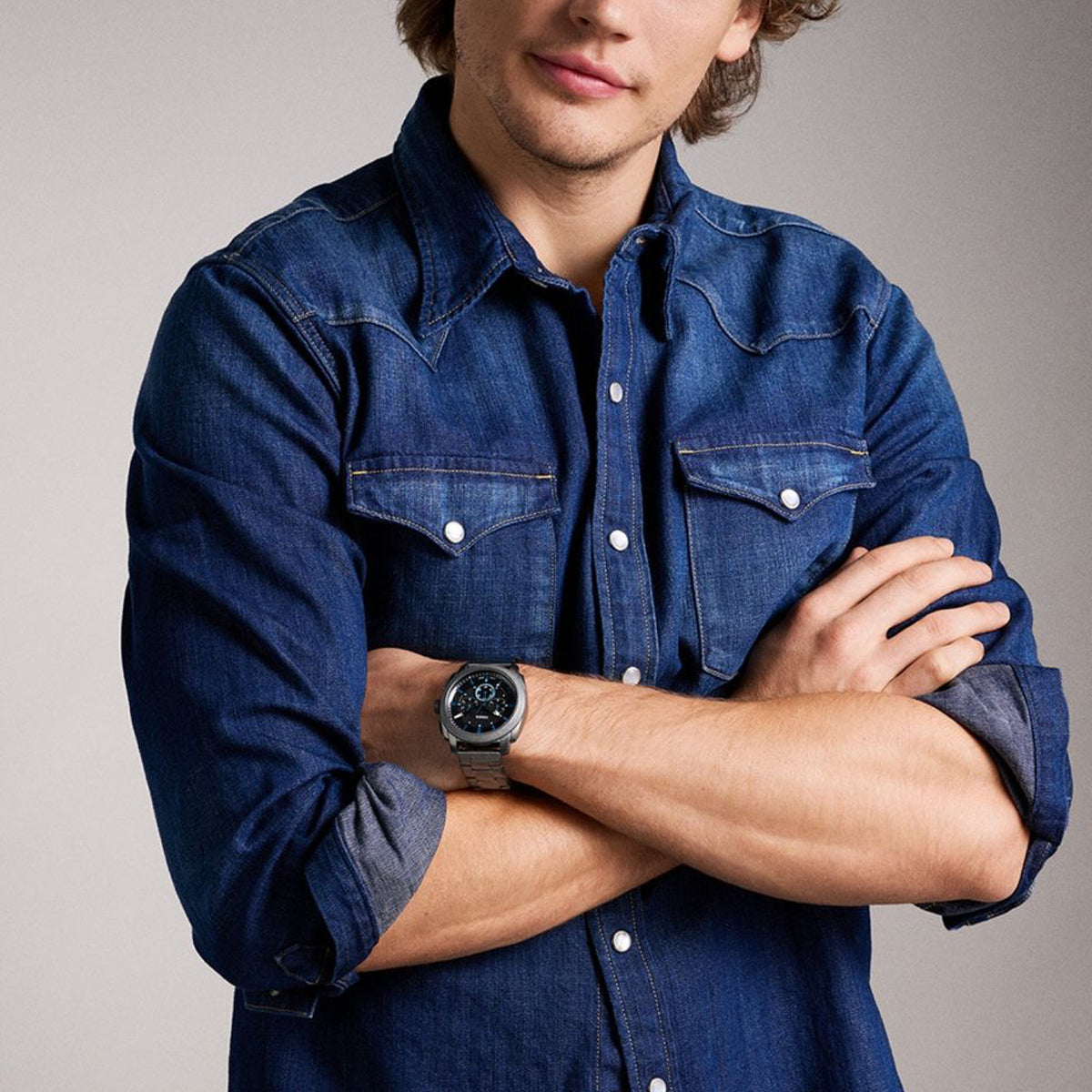 Orologio Fossil Uomo FS6098 Cronografo Pelle Nera