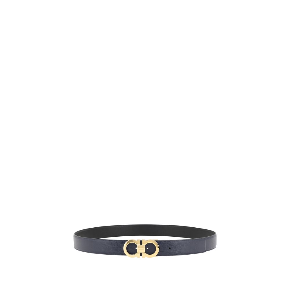 Ferragamo Blue Calf Leather Bos Taurus Regular Belt