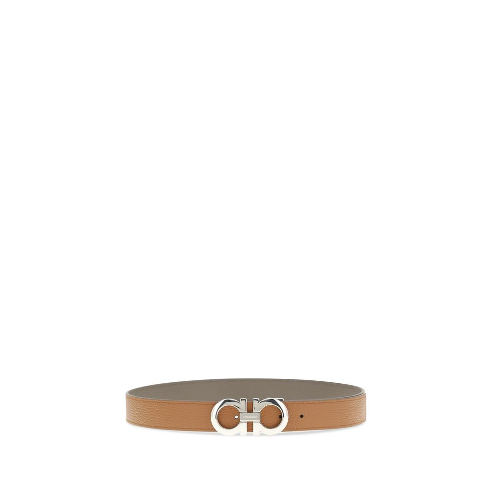 Ferragamo Brown Calf Leather Bos Taurus Belt