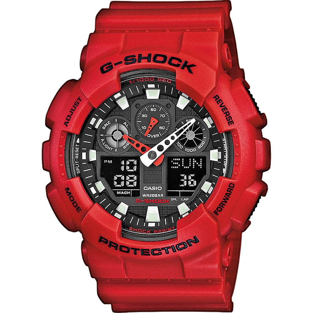 Casio G-Shock GA-100B-4AER Analog Digital Watch Red