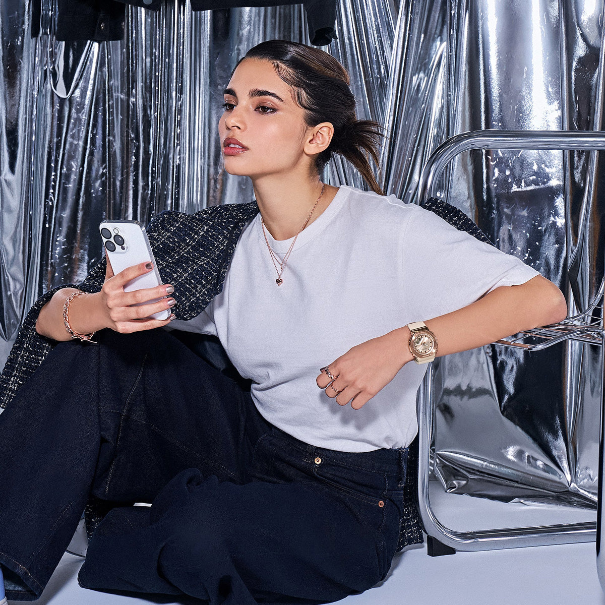 Casio G-Shock GM-S2110PG-4AER CasiOak Pink Metal Watch