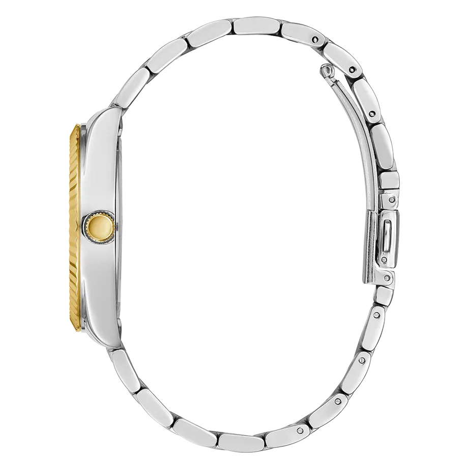 Guess Women's Gold and Green Milanese Mesh Watch GW0308L5