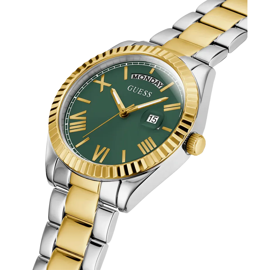 Guess Women's Gold and Green Milanese Mesh Watch GW0308L5