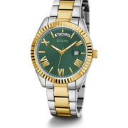 Guess Women's Gold and Green Milanese Mesh Watch GW0308L5