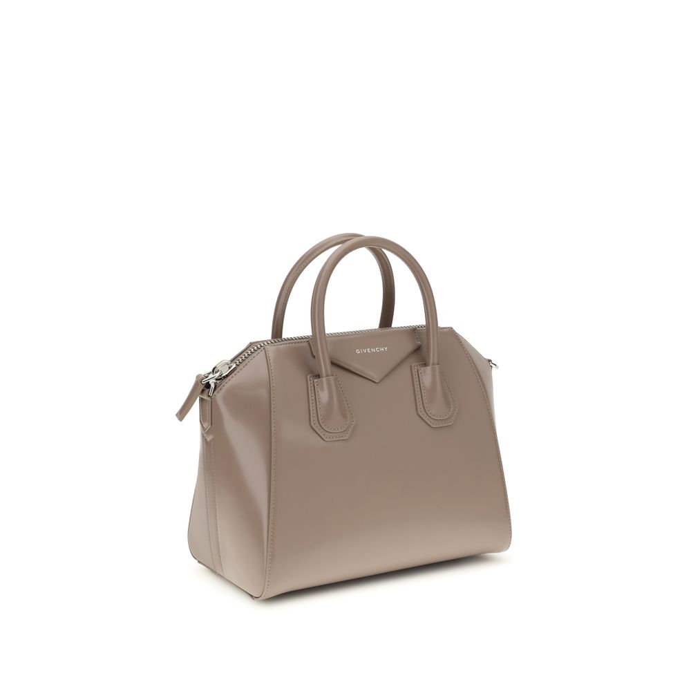 Givenchy Borsa a Mano Antigona Small Box in Pelle di Vitello Grigia