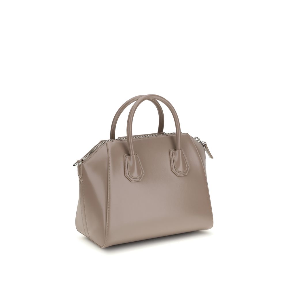 Givenchy Borsa a Mano Antigona Small Box in Pelle di Vitello Grigia