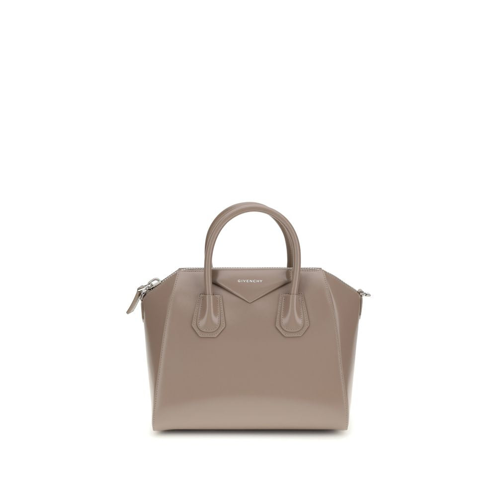 Givenchy Borsa a Mano Antigona Small Box in Pelle di Vitello Grigia