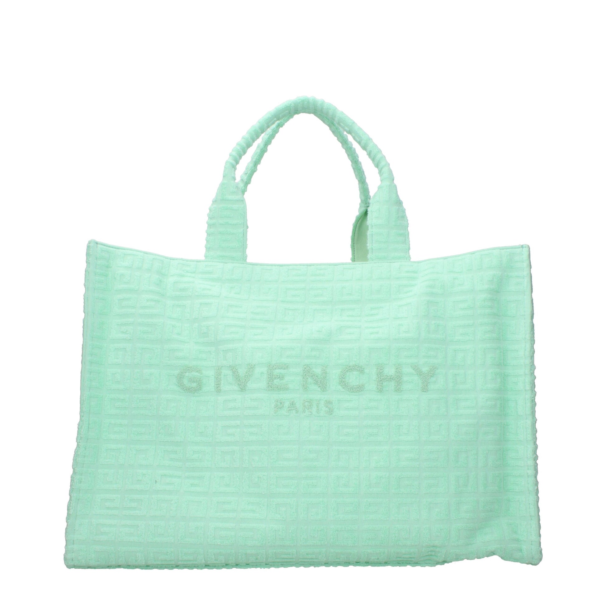Givenchy Borsa a Mano in Tessuto Verde con Logo