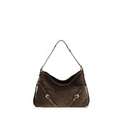 Givenchy Borsa a Tracolla Voyou Medium in Pelle Scamosciata Lucida Nera