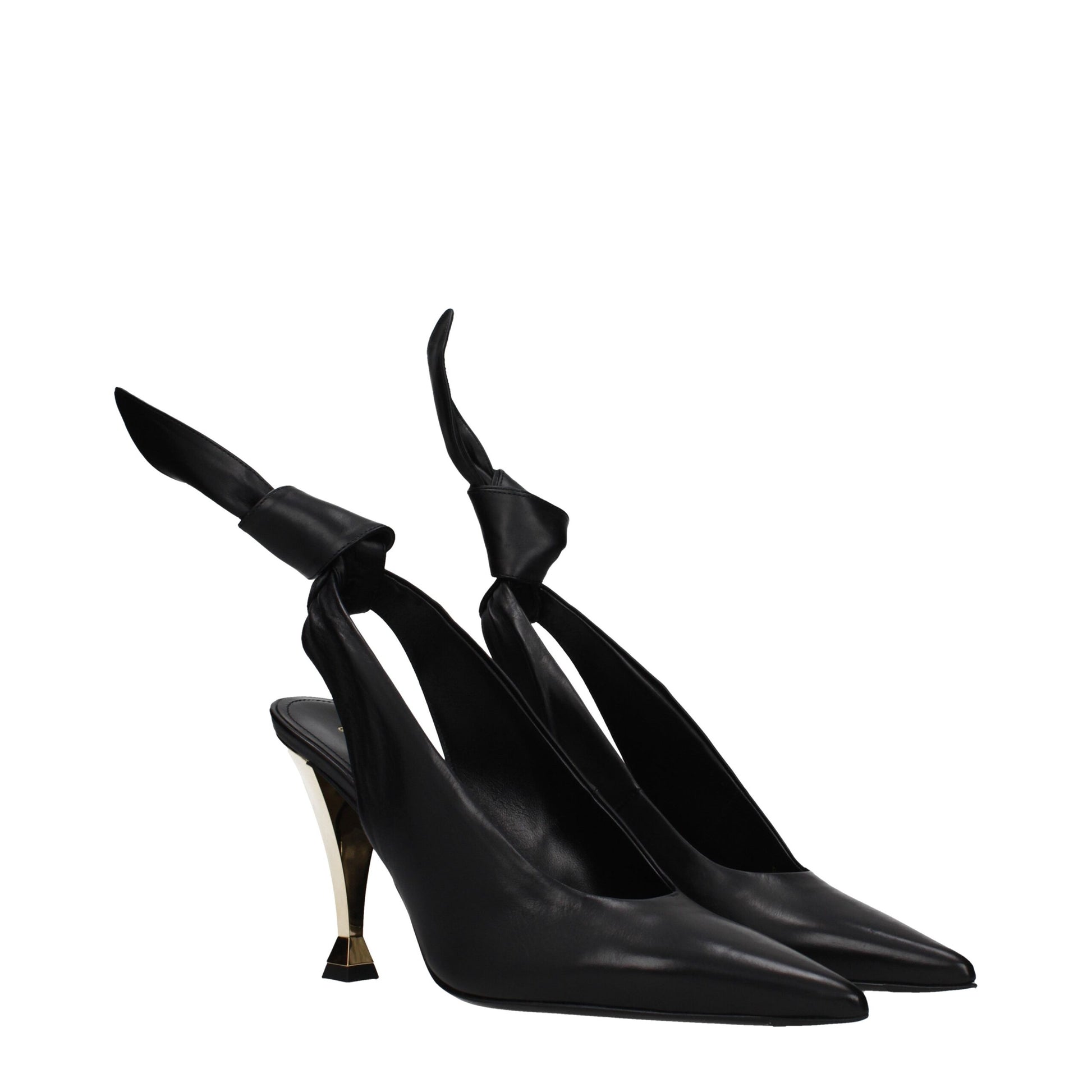 Givenchy Sandali Tacco Alto in Pelle Nera Effetto Vintage