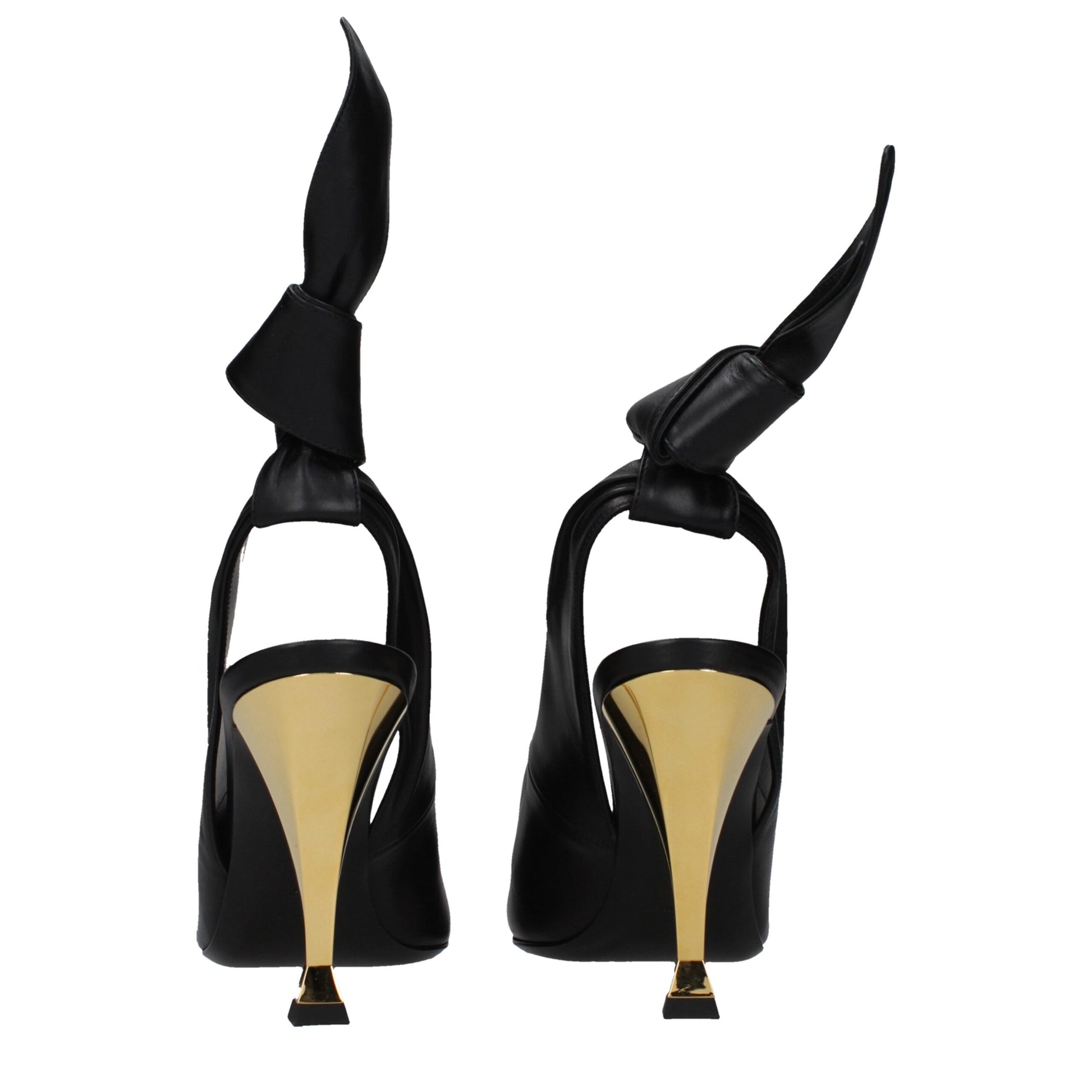 Givenchy Sandali Tacco Alto in Pelle Nera Effetto Vintage