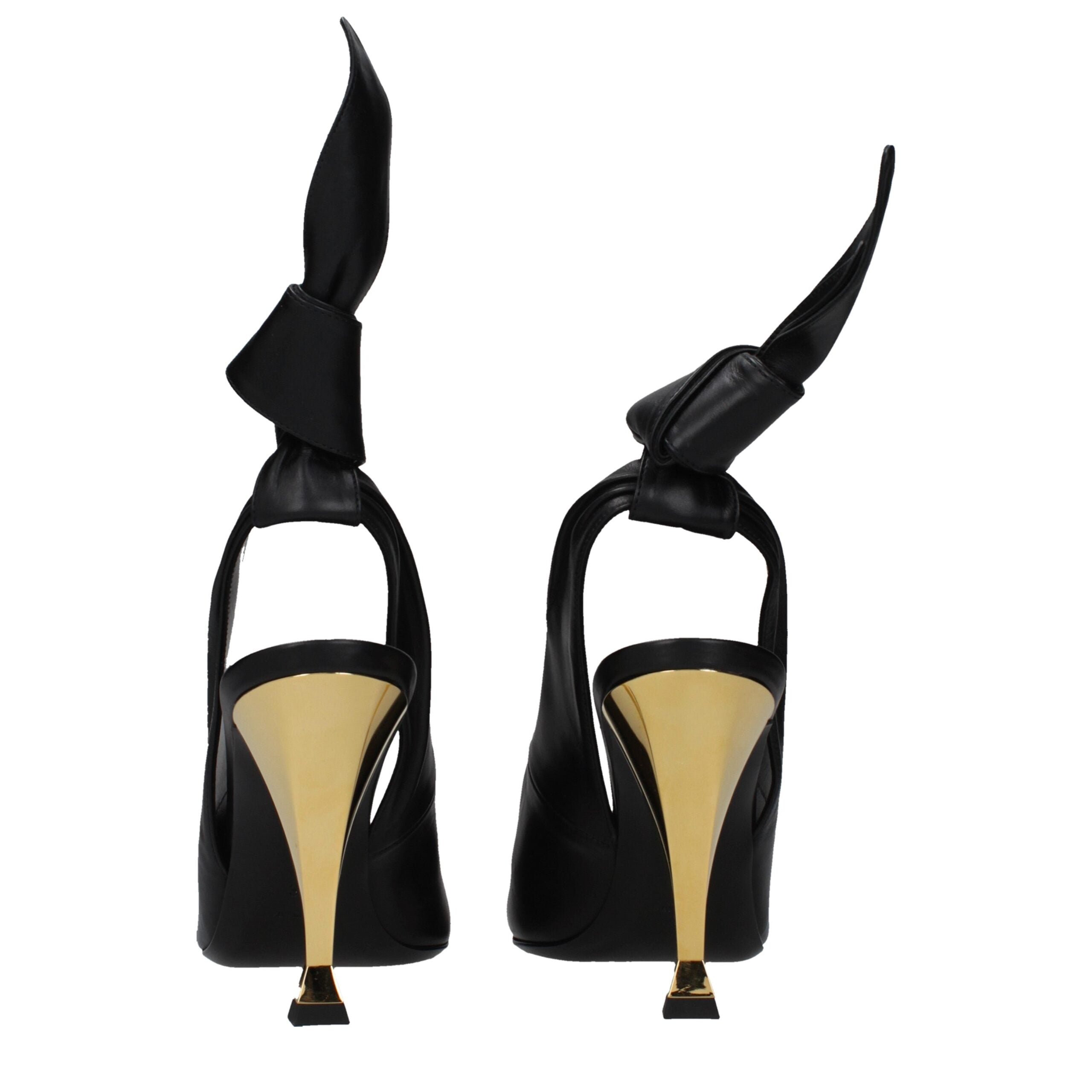 Givenchy Sandali Tacco Alto in Pelle Nera Effetto Vintage