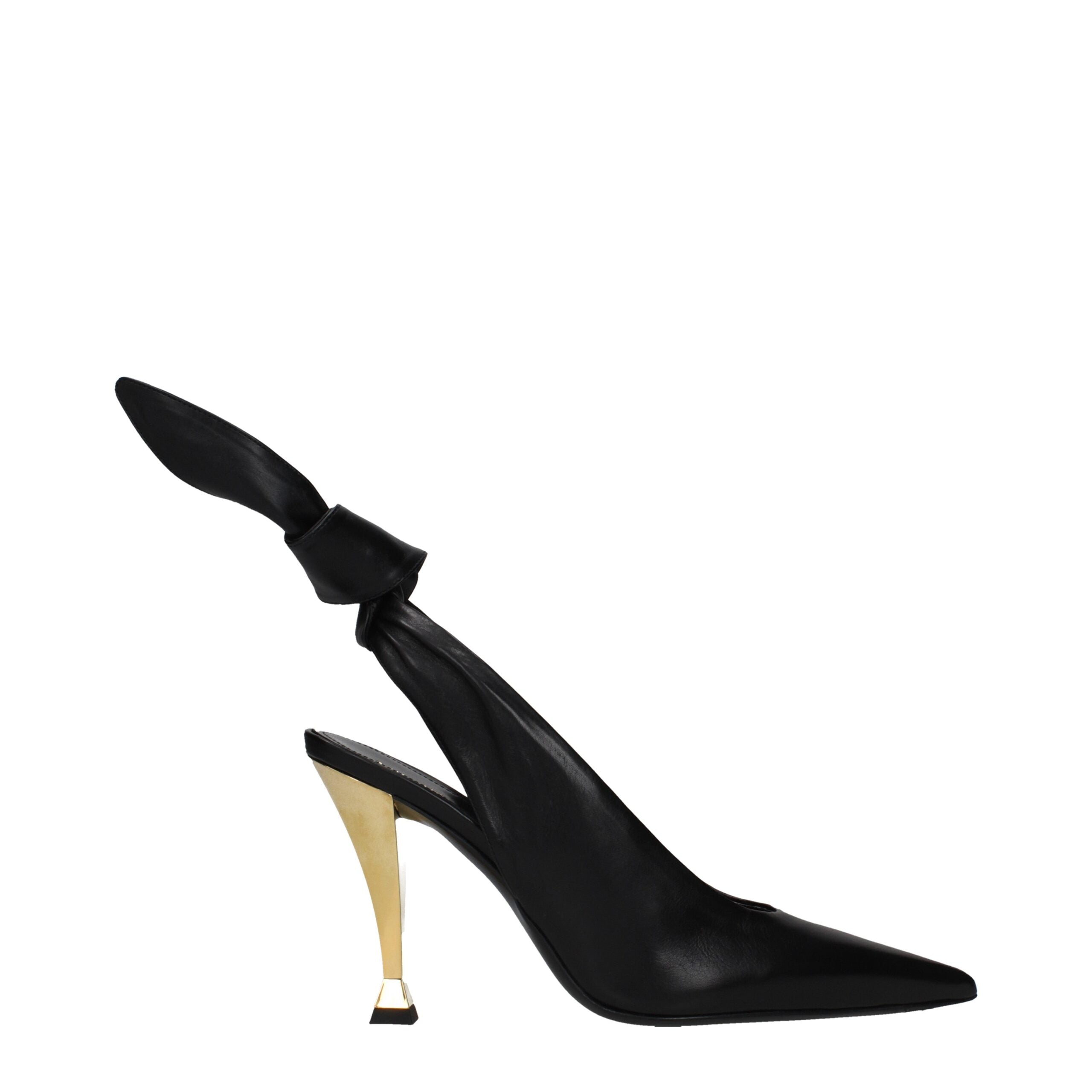 Givenchy Sandali Tacco Alto in Pelle Nera Effetto Vintage