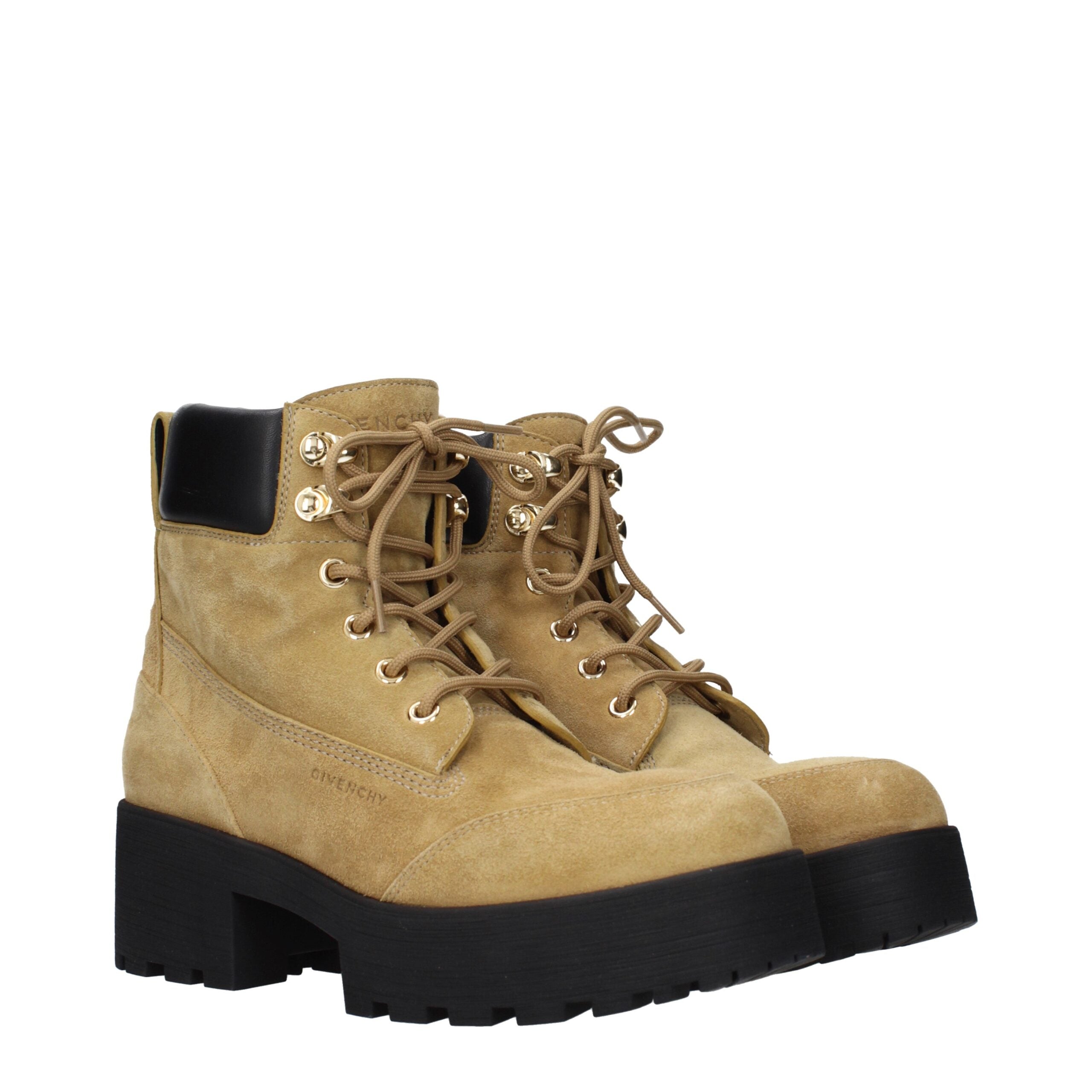 Givenchy Stivaletti in Suede Marrone con Dettagli a Contrasto