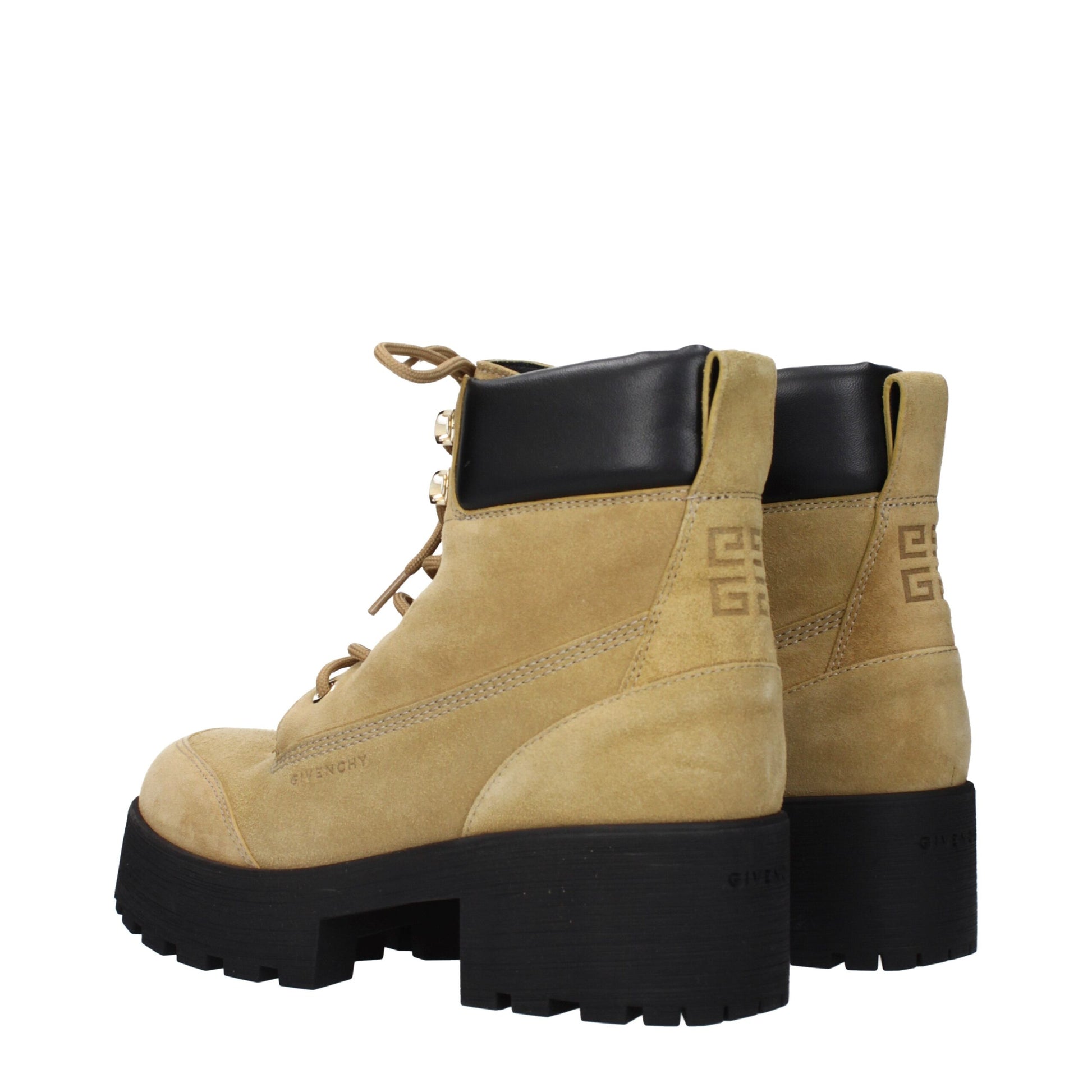 Givenchy Stivaletti in Suede Marrone con Dettagli a Contrasto