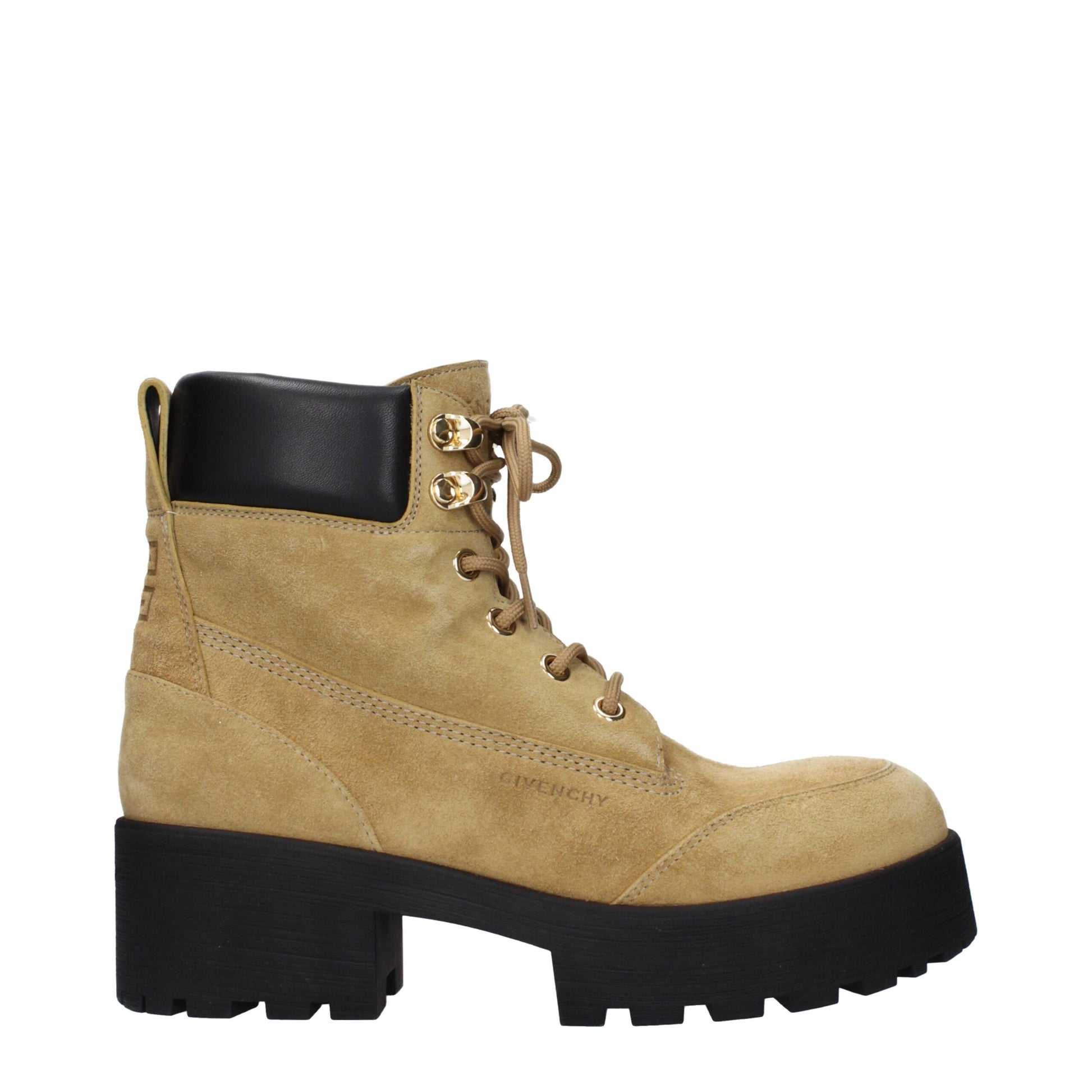 Givenchy Stivaletti in Suede Marrone con Dettagli a Contrasto