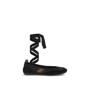 Gucci Black Fabric Ballet Flats