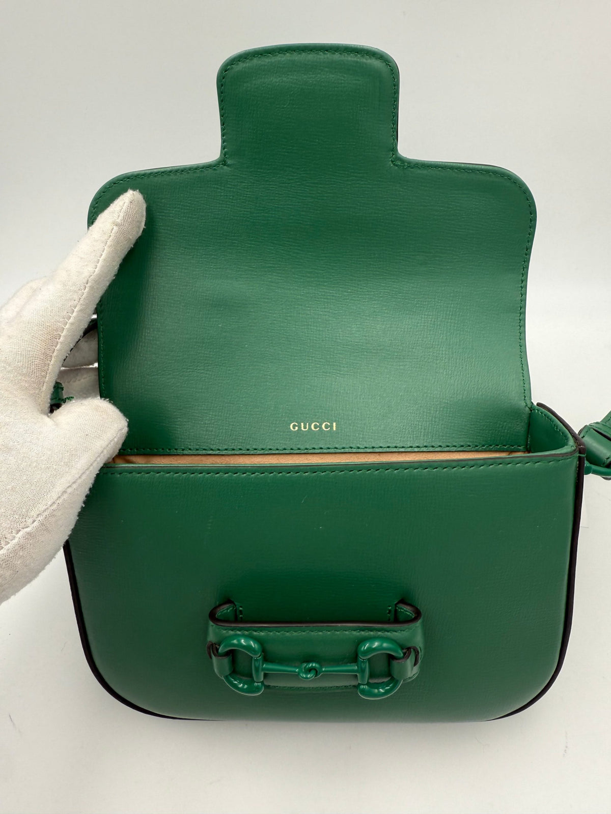 Gucci GUCCI HORSEBIT 1955 Emerald Handbag
