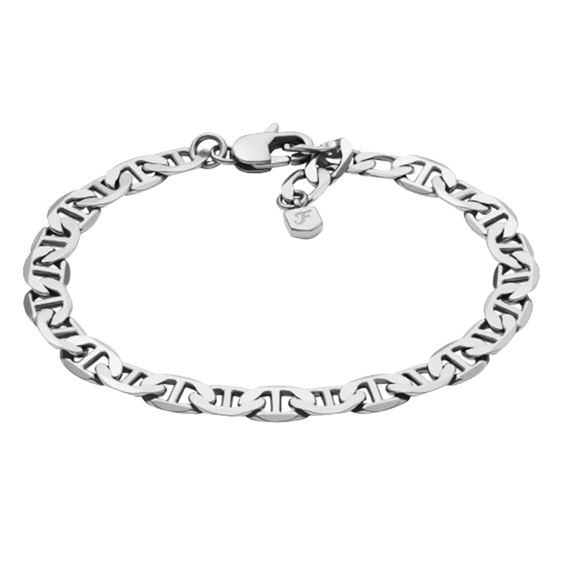 Fossil Logo Disc Stud Earrings in Black Steel JA7239040 (Pair)